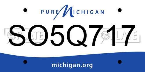 SO5Q717 Michigan License Plate