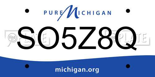 SO5Z8Q Michigan License Plate