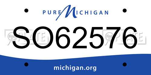 SO62576 Michigan License Plate