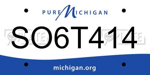 SO6T414 Michigan License Plate