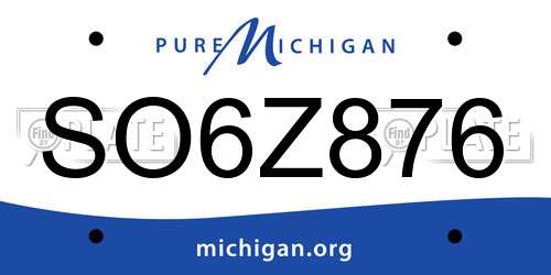 SO6Z876 Michigan License Plate