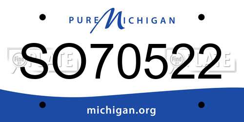 SO70522 Michigan License Plate