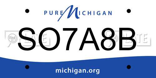 SO7A8B Michigan License Plate