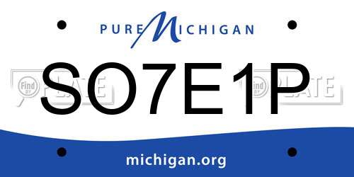 SO7E1P Michigan License Plate