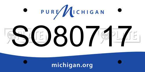 SO80717 Michigan License Plate
