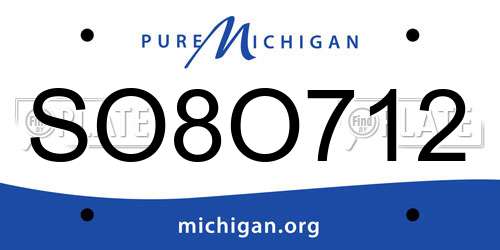 SO8O712 Michigan License Plate