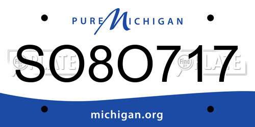 SO8O717 Michigan License Plate