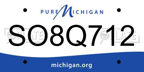SO8Q712 Michigan License Plate