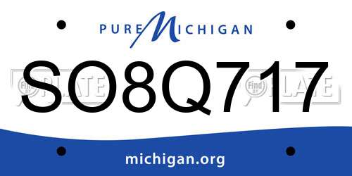 SO8Q717 Michigan License Plate
