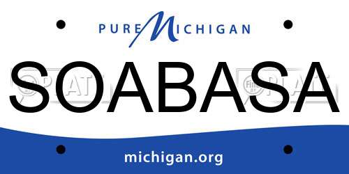 SOABASA Michigan License Plate