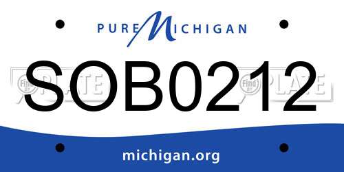 SOB0212 Michigan License Plate