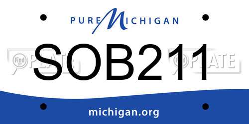 SOB211 Michigan License Plate