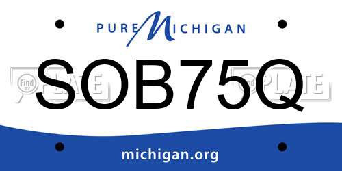 SOB75Q Michigan License Plate
