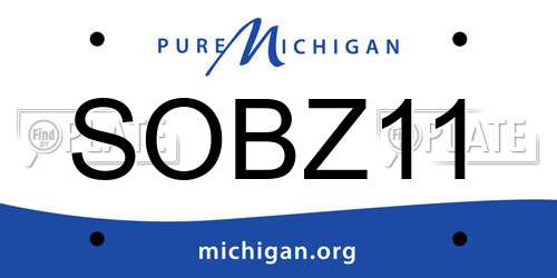 SOBZ11 Michigan License Plate