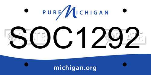 SOC1292 Michigan License Plate