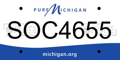 SOC4655 Michigan License Plate