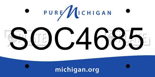 SOC4685 Michigan License Plate