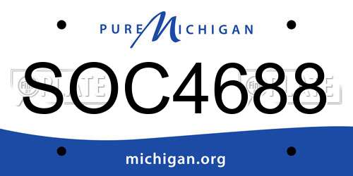 SOC4688 Michigan License Plate