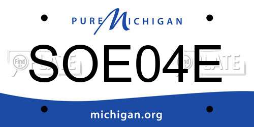 SOE04E Michigan License Plate