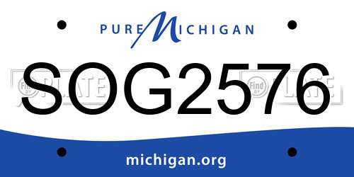 SOG2576 Michigan License Plate