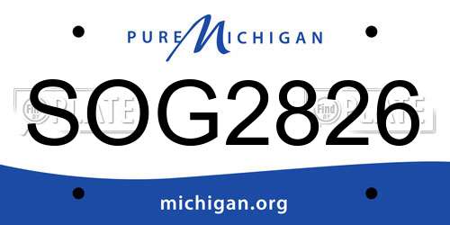 SOG2826 Michigan License Plate