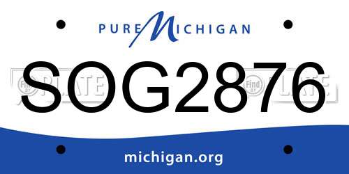 SOG2876 Michigan License Plate