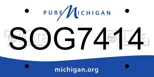 SOG7414 Michigan License Plate