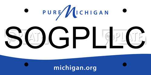 SOGPLLC Michigan License Plate