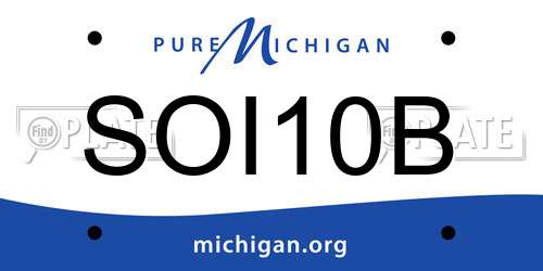 SOI10B Michigan License Plate