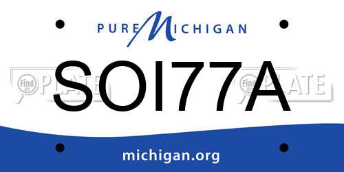 SOI77A Michigan License Plate