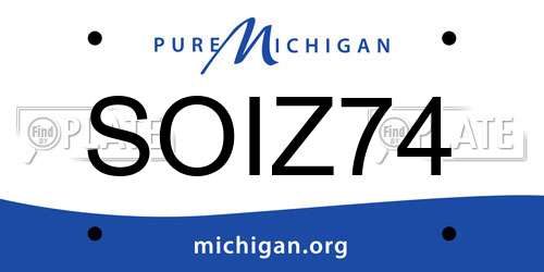 SOIZ74 Michigan License Plate
