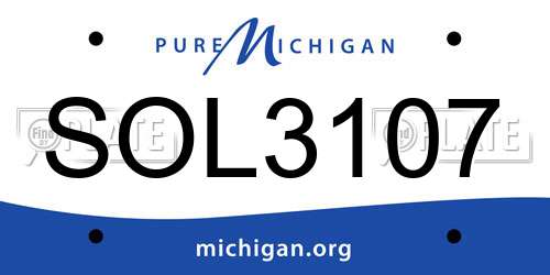 SOL3107 Michigan License Plate