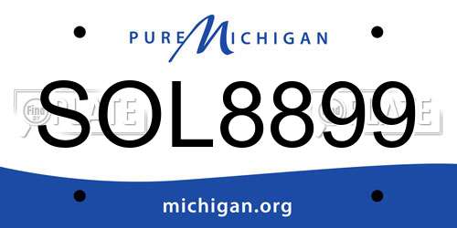 SOL8899 Michigan License Plate