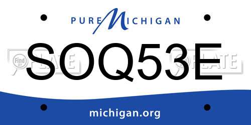 SOQ53E Michigan License Plate