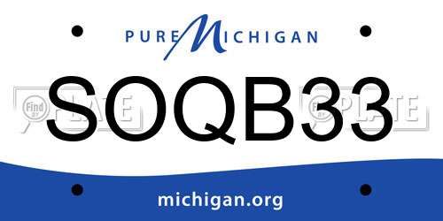 SOQB33 Michigan License Plate
