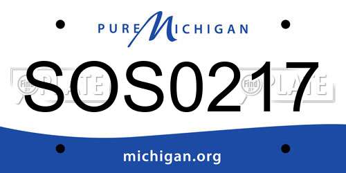 SOS0217 Michigan License Plate