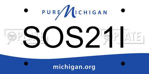 SOS21I Michigan License Plate
