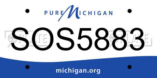 SOS5883 Michigan License Plate