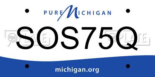 SOS75Q Michigan License Plate