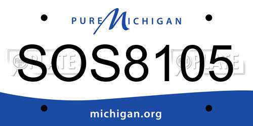 SOS8105 Michigan License Plate