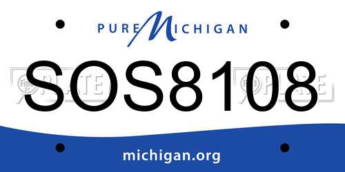 SOS8108 Michigan License Plate