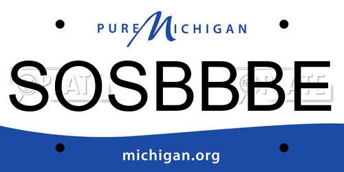 SOSBBBE Michigan License Plate