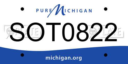 SOT0822 Michigan License Plate