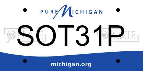 SOT31P Michigan License Plate