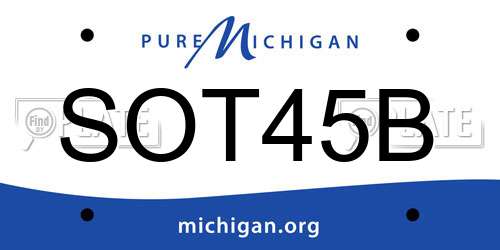 SOT45B Michigan License Plate