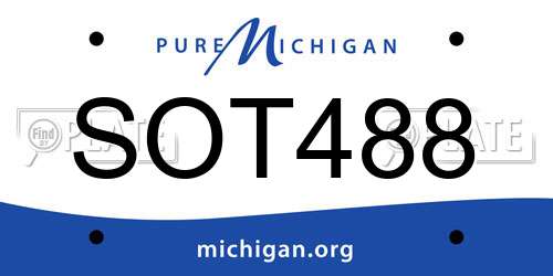 SOT488 Michigan License Plate