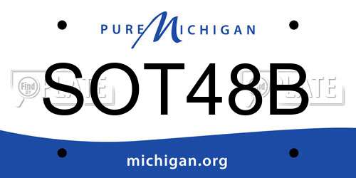 SOT48B Michigan License Plate