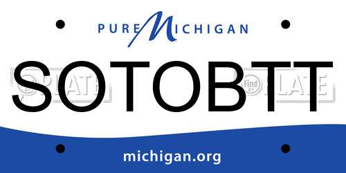 SOTOBTT Michigan License Plate