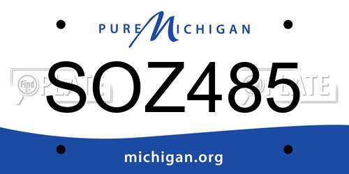SOZ485 Michigan License Plate