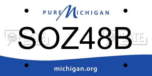 SOZ48B Michigan License Plate
